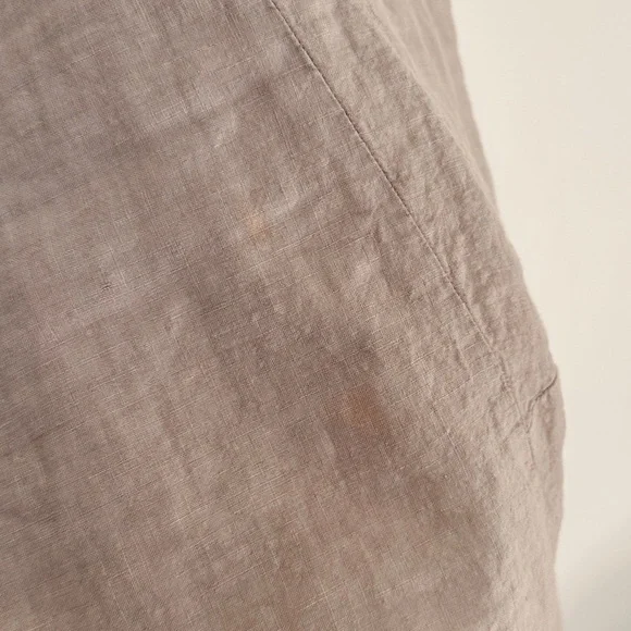 Vintage Linen midi skirt - made in France - classic style - size L - Picture 3 of 5